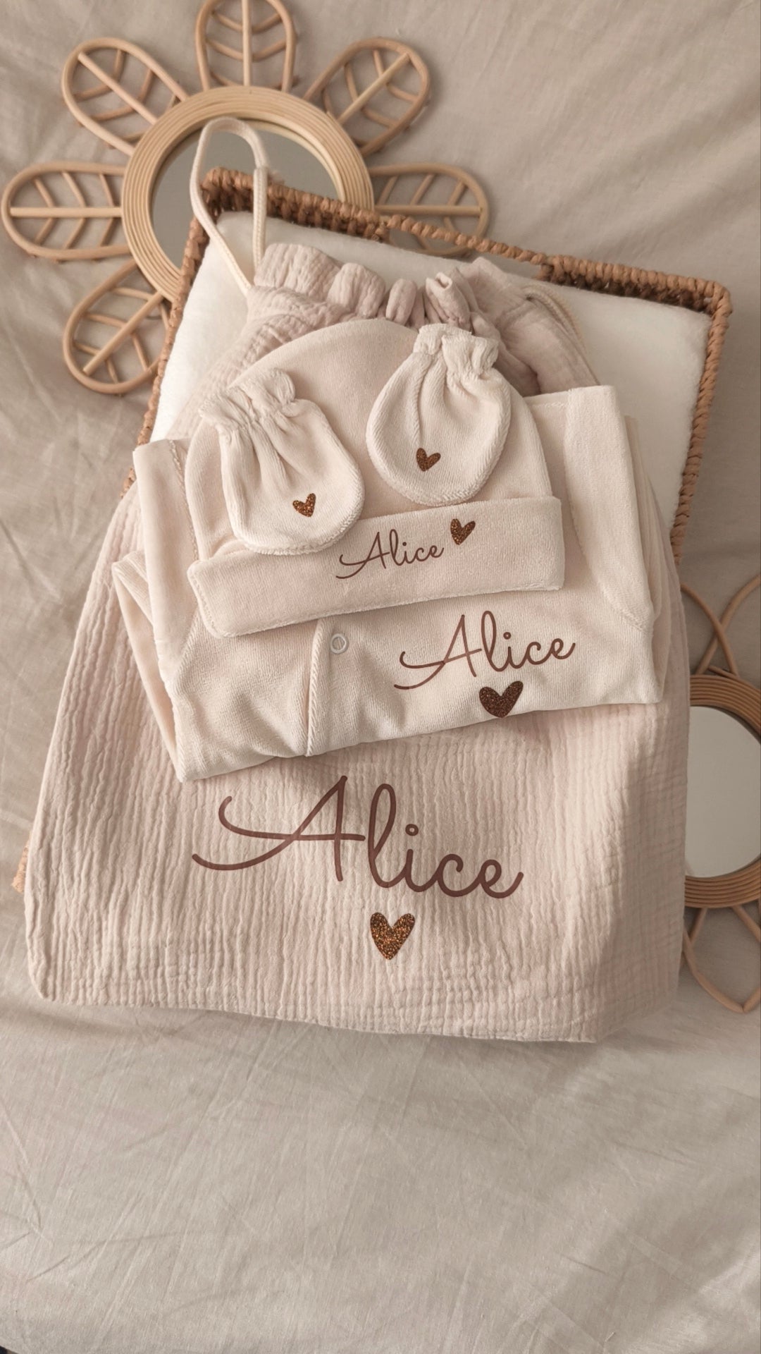 Sac personnalisé en gaze de coton | Prénom