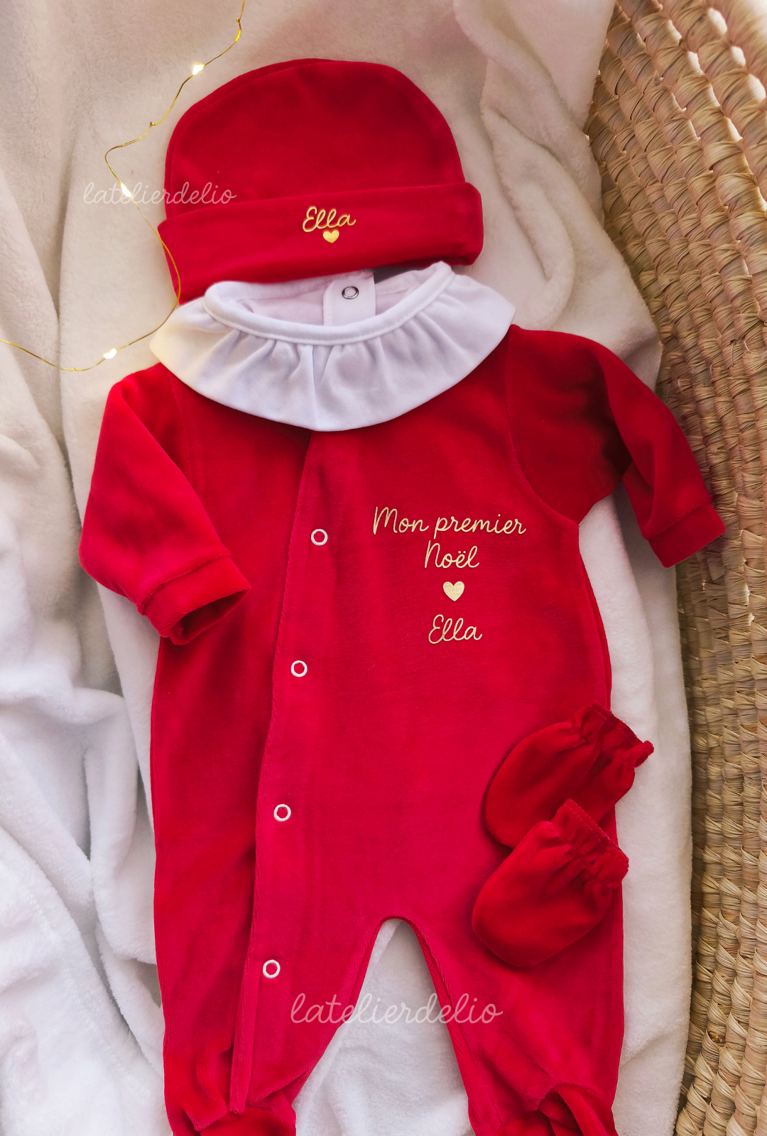 Tenue de Noël Rouge- Personnalisable