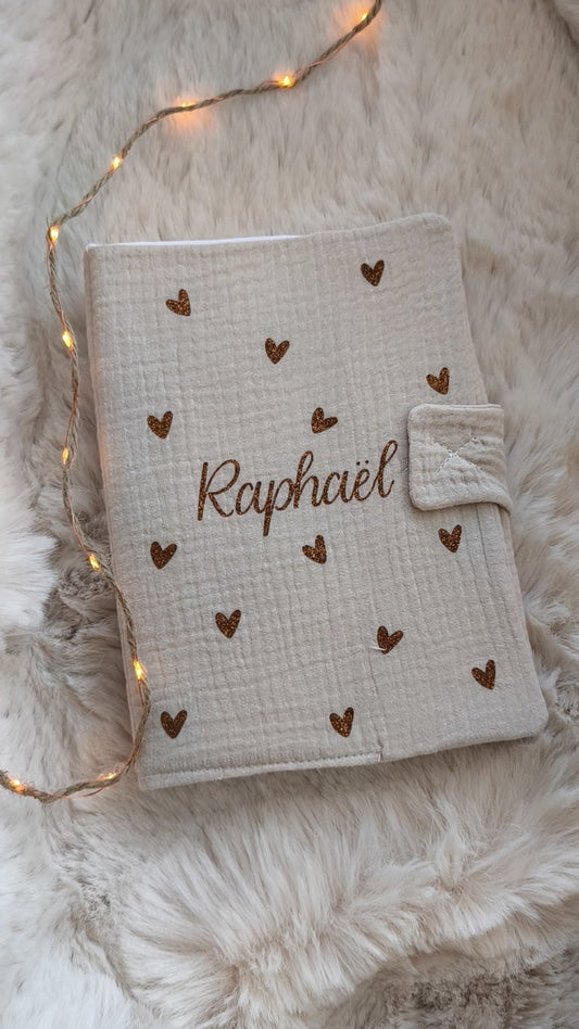 Carnet de santé Beige - Petit coeur