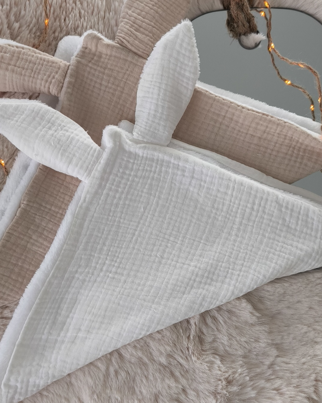 Doudou Lange Lapin - Blanc