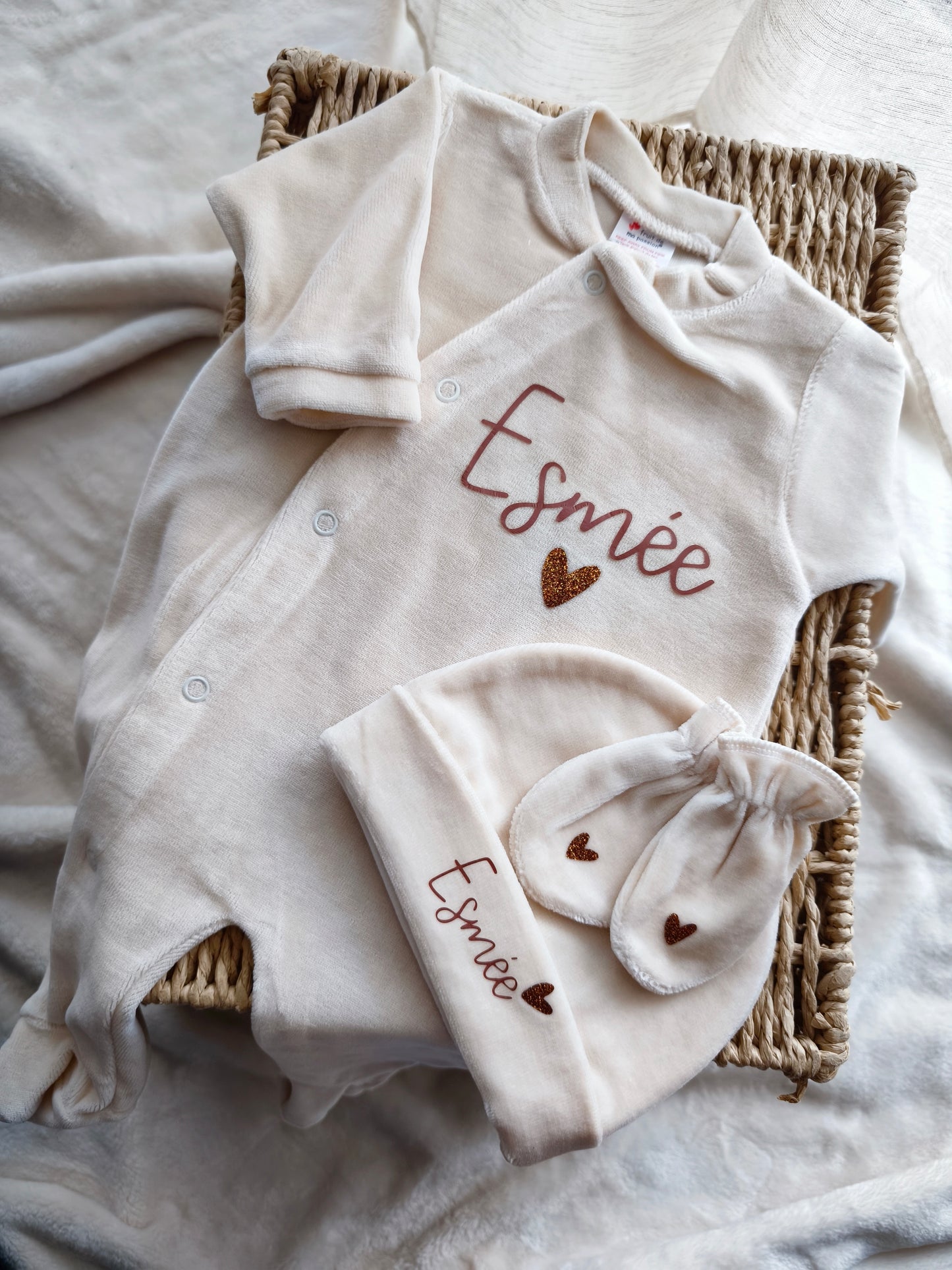 Pyjama velours Prénom - 4PCS