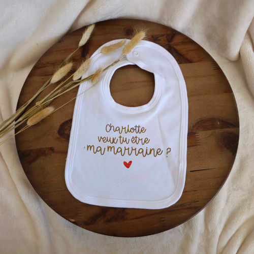 Bavoir - Veux tu être ma marraine?