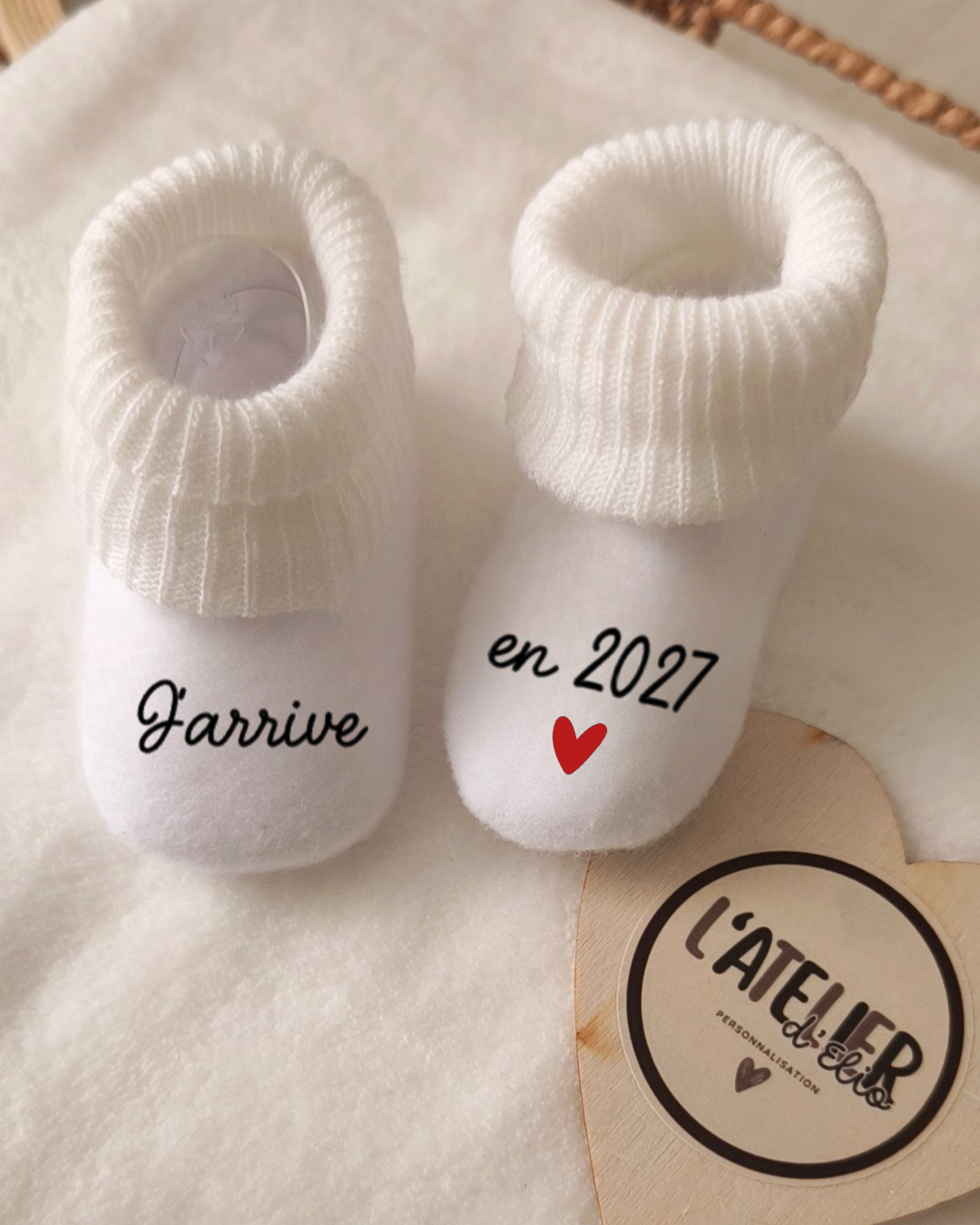 CHAUSSETTE ANNONCE GROSSESSE | J'arrive en 2026/2027
