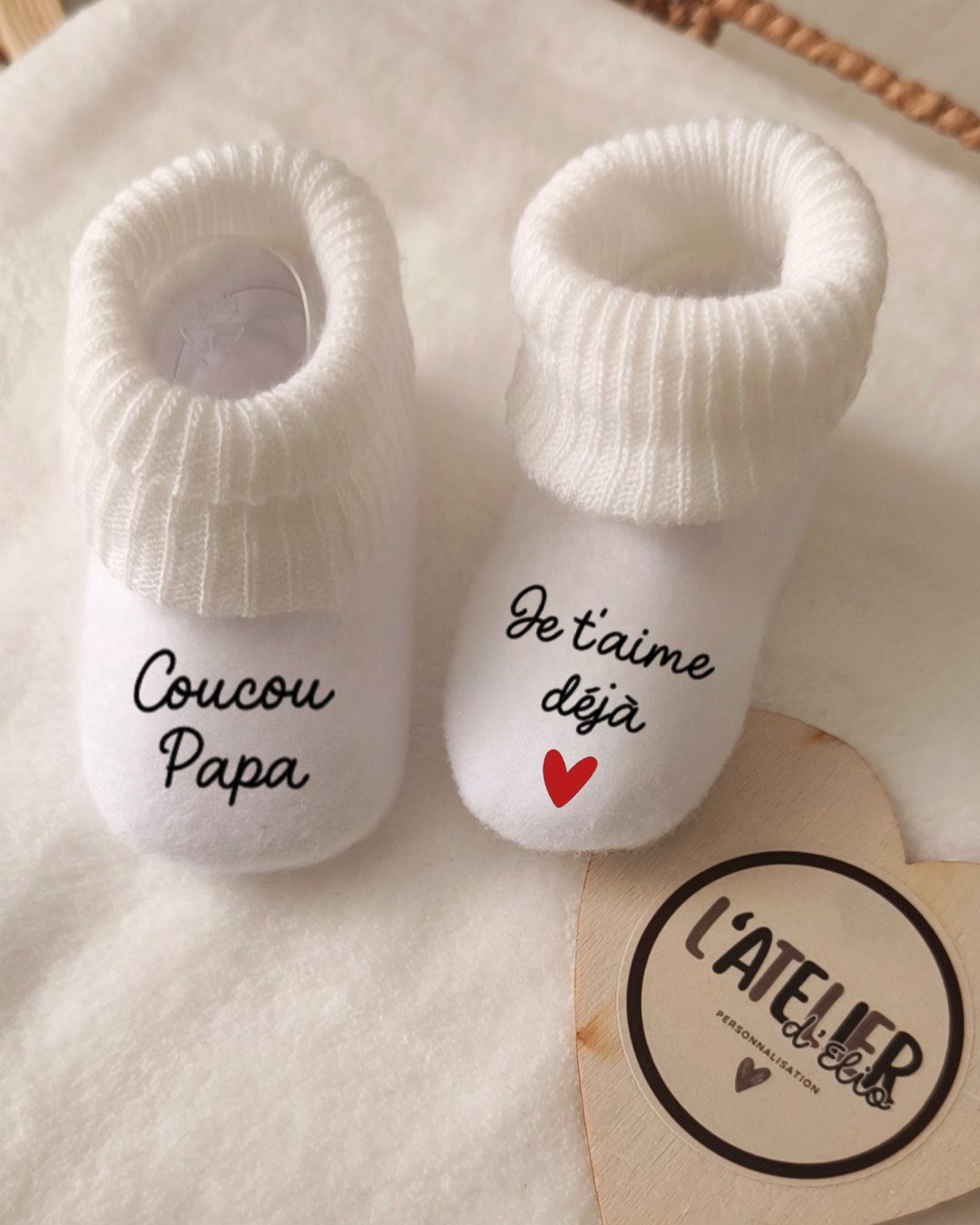 CHAUSSETTE ANNONCE GROSSESSE | Coucou papa je t'aime déjà