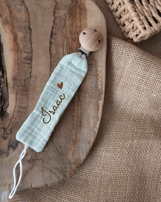 Attache tétine - Vert Sauge