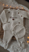 TENUE DE NAISSANCE 0/3 MOIS - Beige a boutons