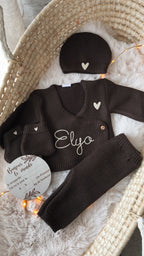 Tenue en maille - Prénom sur le ventre