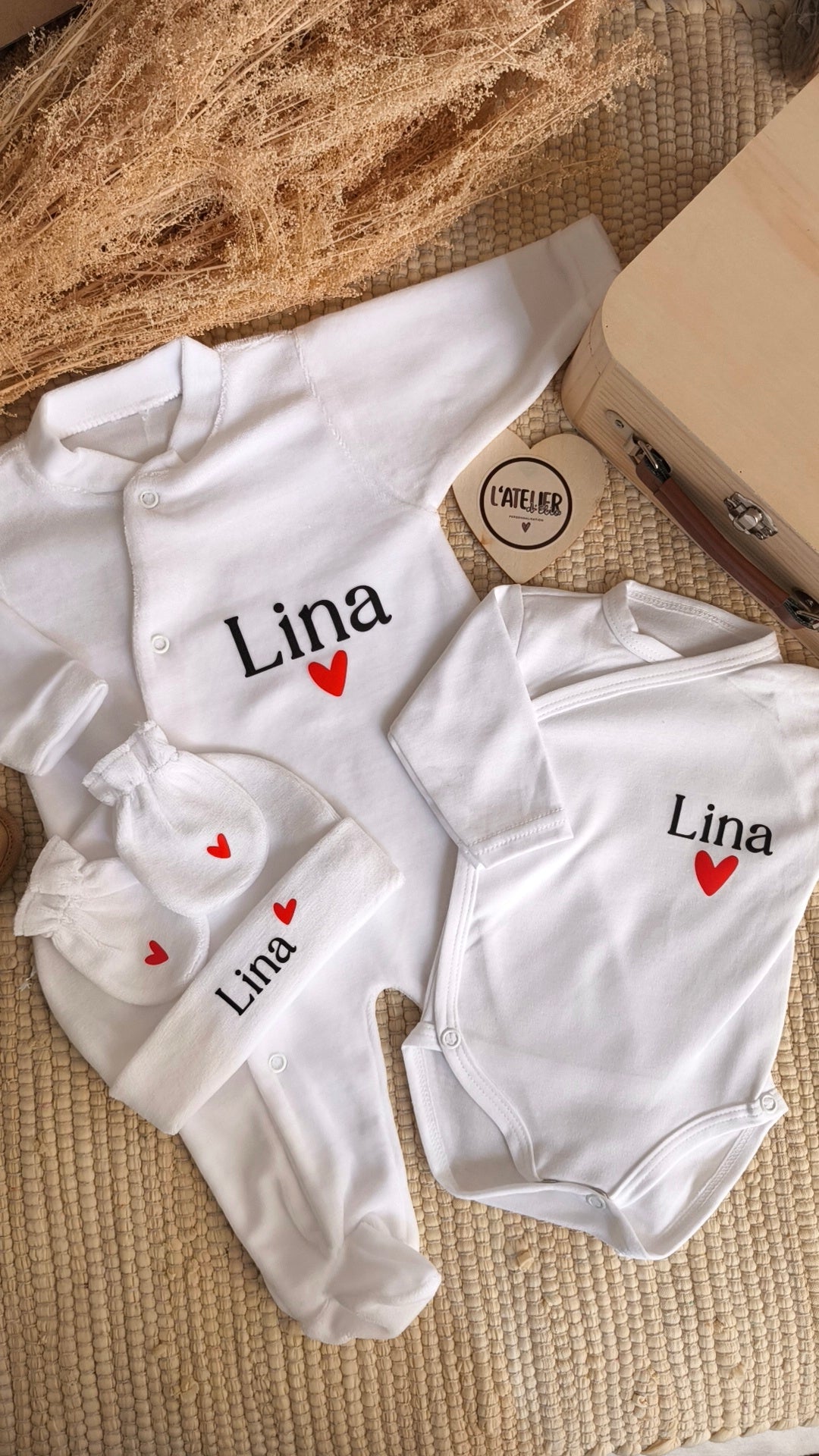 Ensemble en velours naissance - 4 Pièces