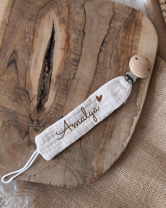 Attache tétine - Beige