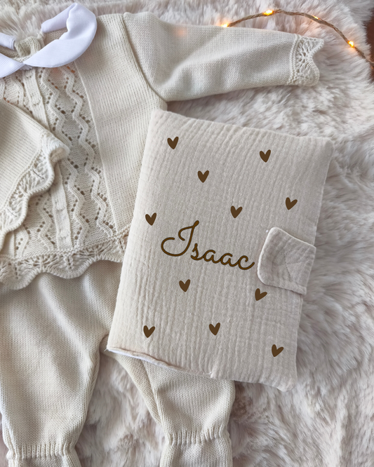 Carnet de santé Beige - Petit coeur