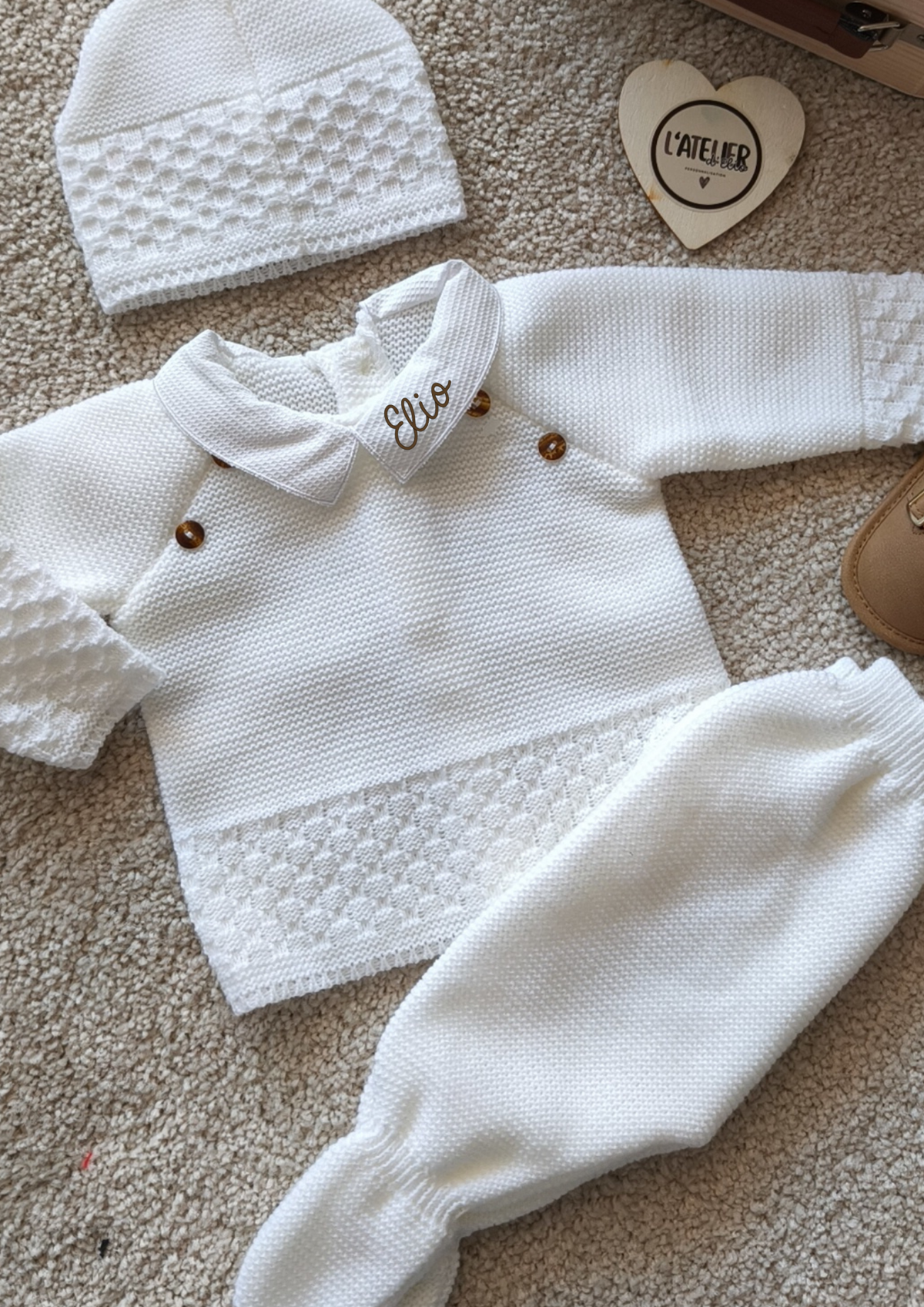 TENUE DE NAISSANCE 0/3 MOIS - Blanche