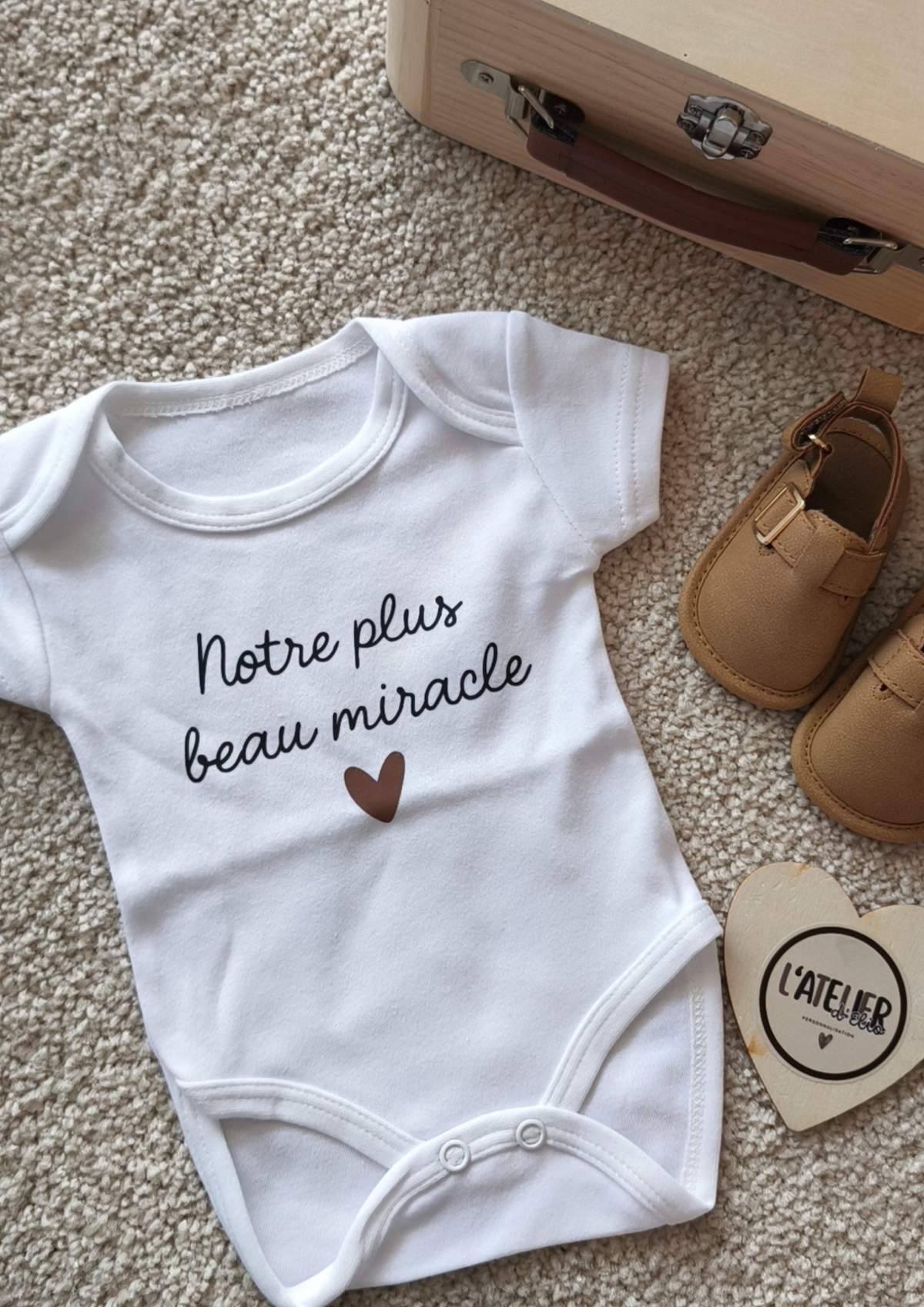 Body Notre plus beau miracle - Taille 1 Mois manche courte