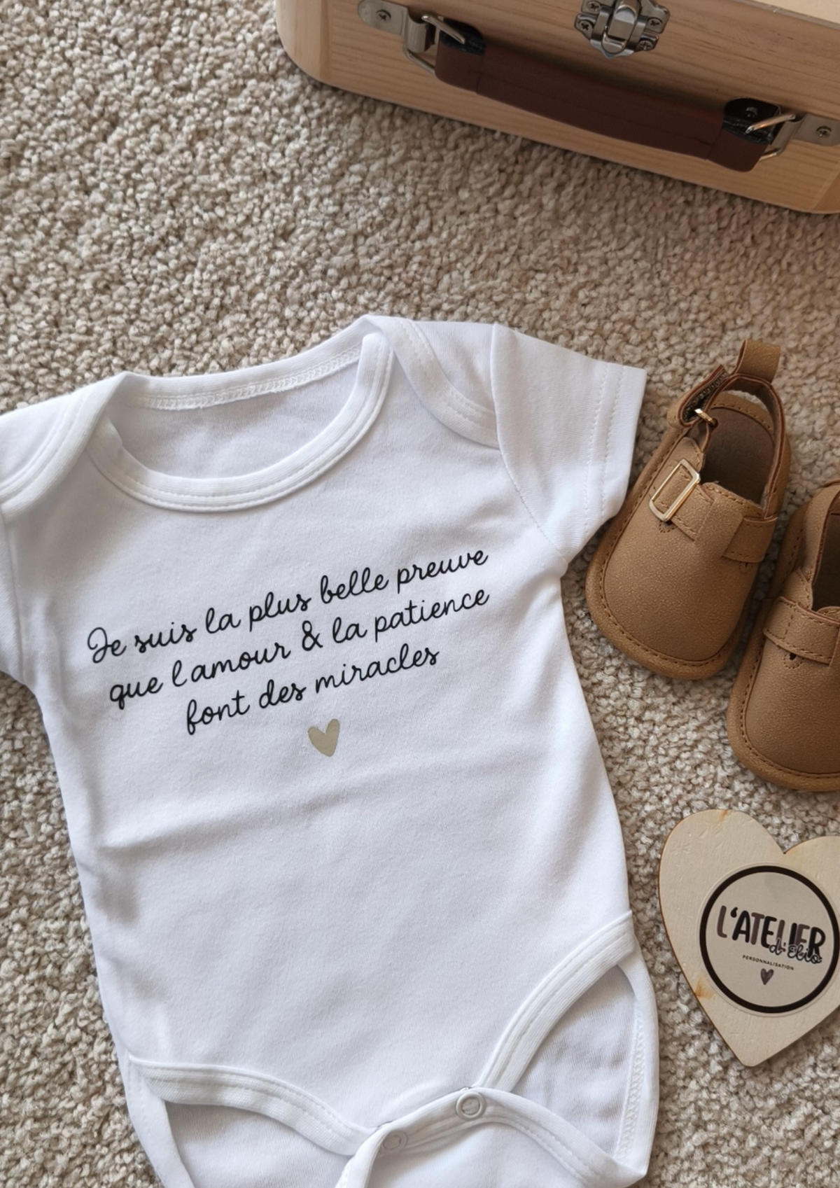 Body Je suis la plus belle preuve...  - Taille 1 Mois manche courte