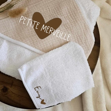Cape de bain + gant - Petite Merveille