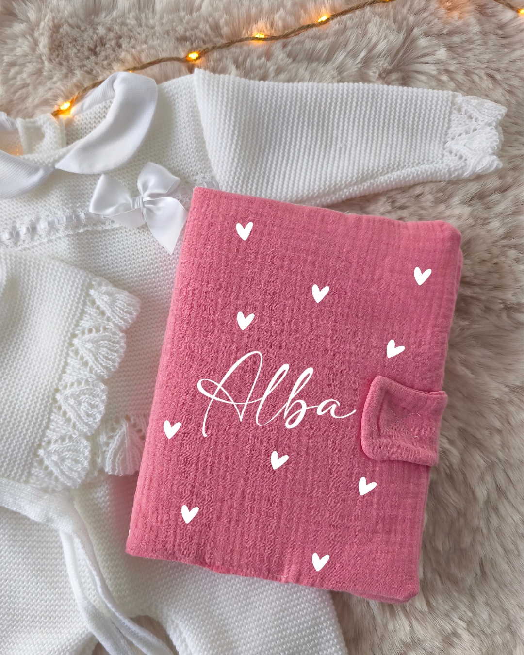 Carnet de santé Rose Fushia - Petit coeur