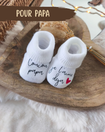 Chaussette - Coucou papa je t'aime déja