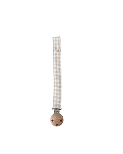 Attache tétine - Carreaux beige
