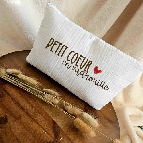 Trousse blanche - Petit cœur en vadrouille