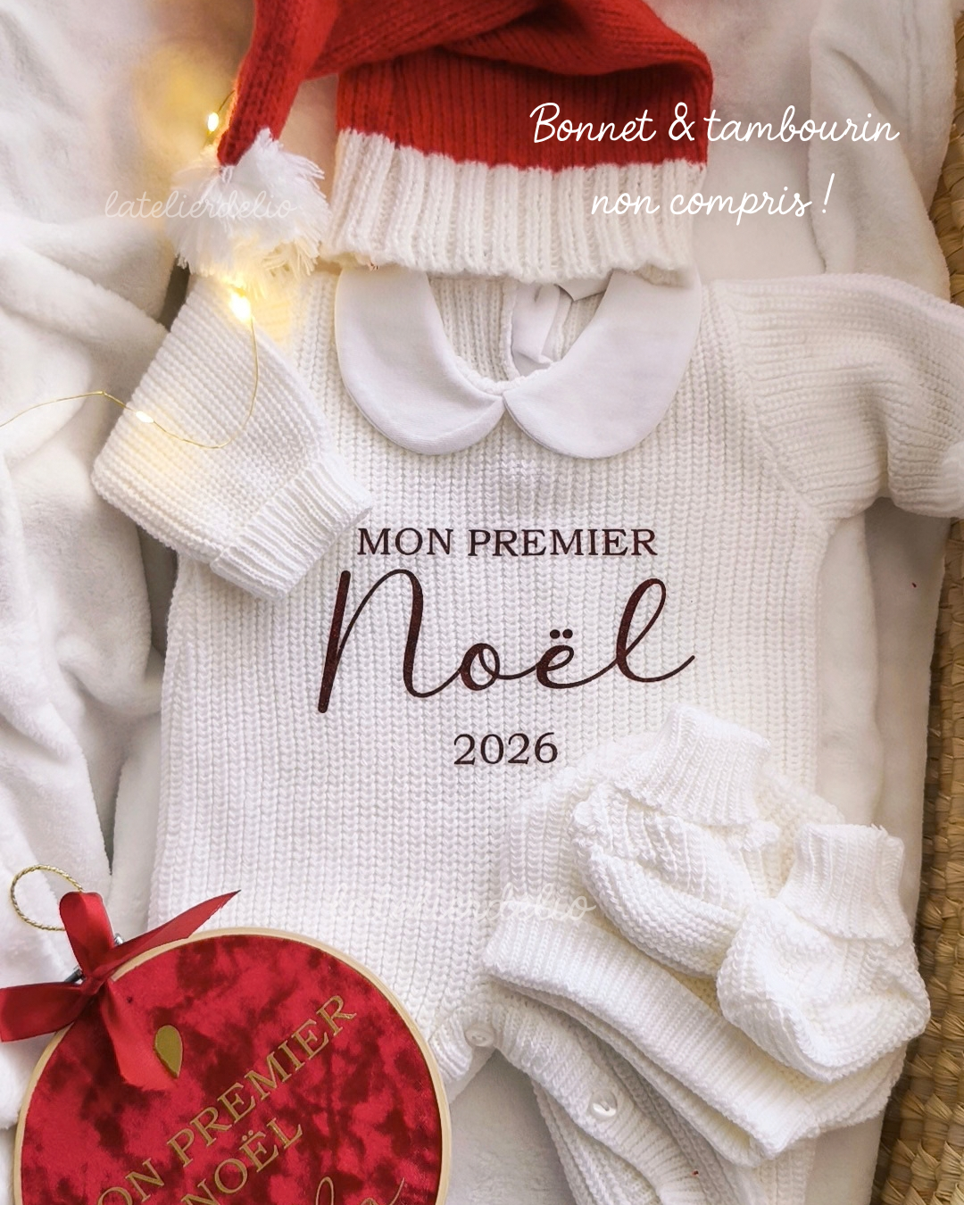 Tenue de Noël Blanche - Mon premier Noël 2026