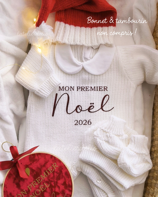 Tenue de Noël Blanche - Mon premier Noël 2026