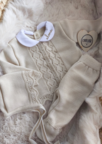 TENUE DE NAISSANCE 0/3 MOIS - Beige Dentelle