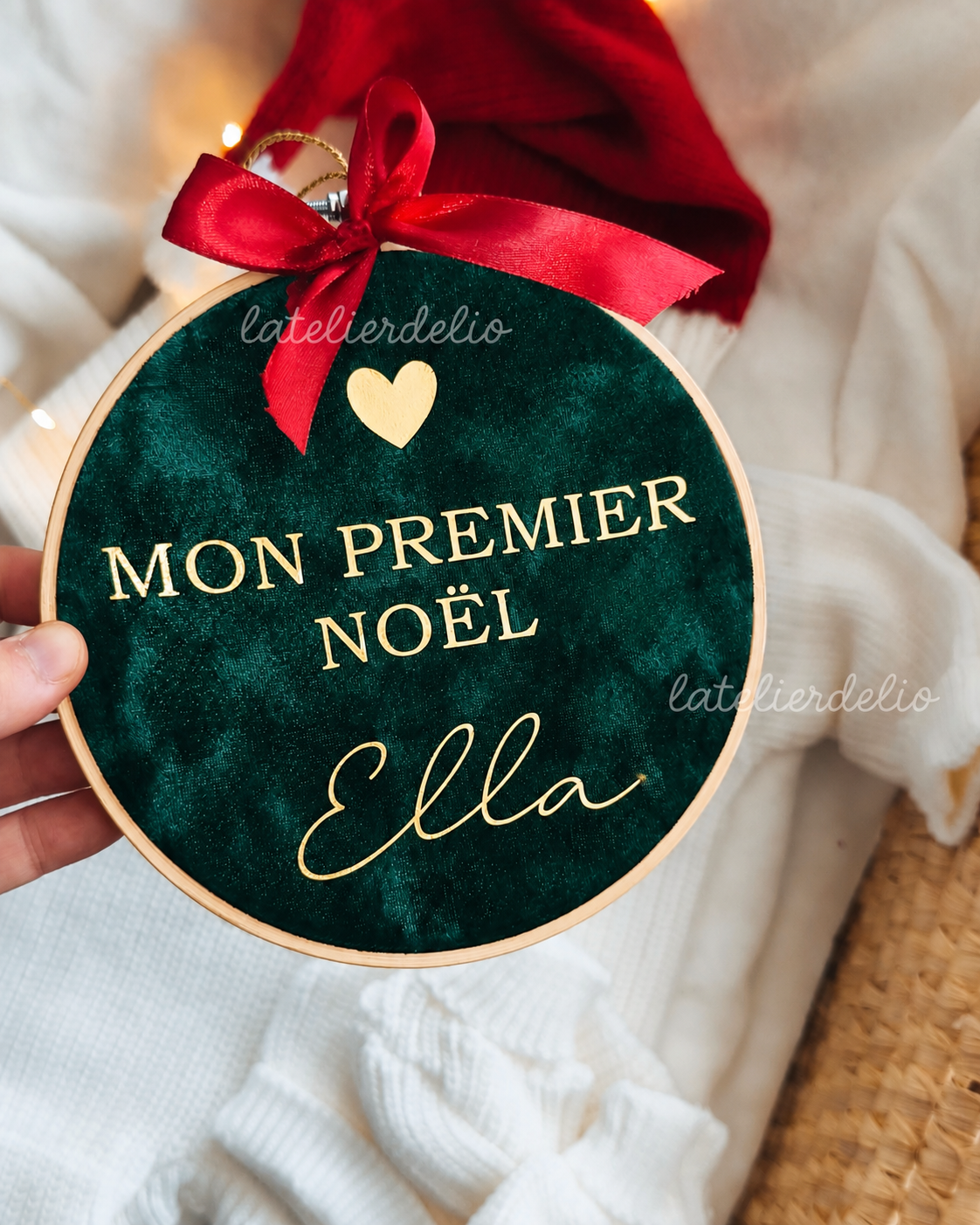 Tambourin de Noël - Vert Sapin