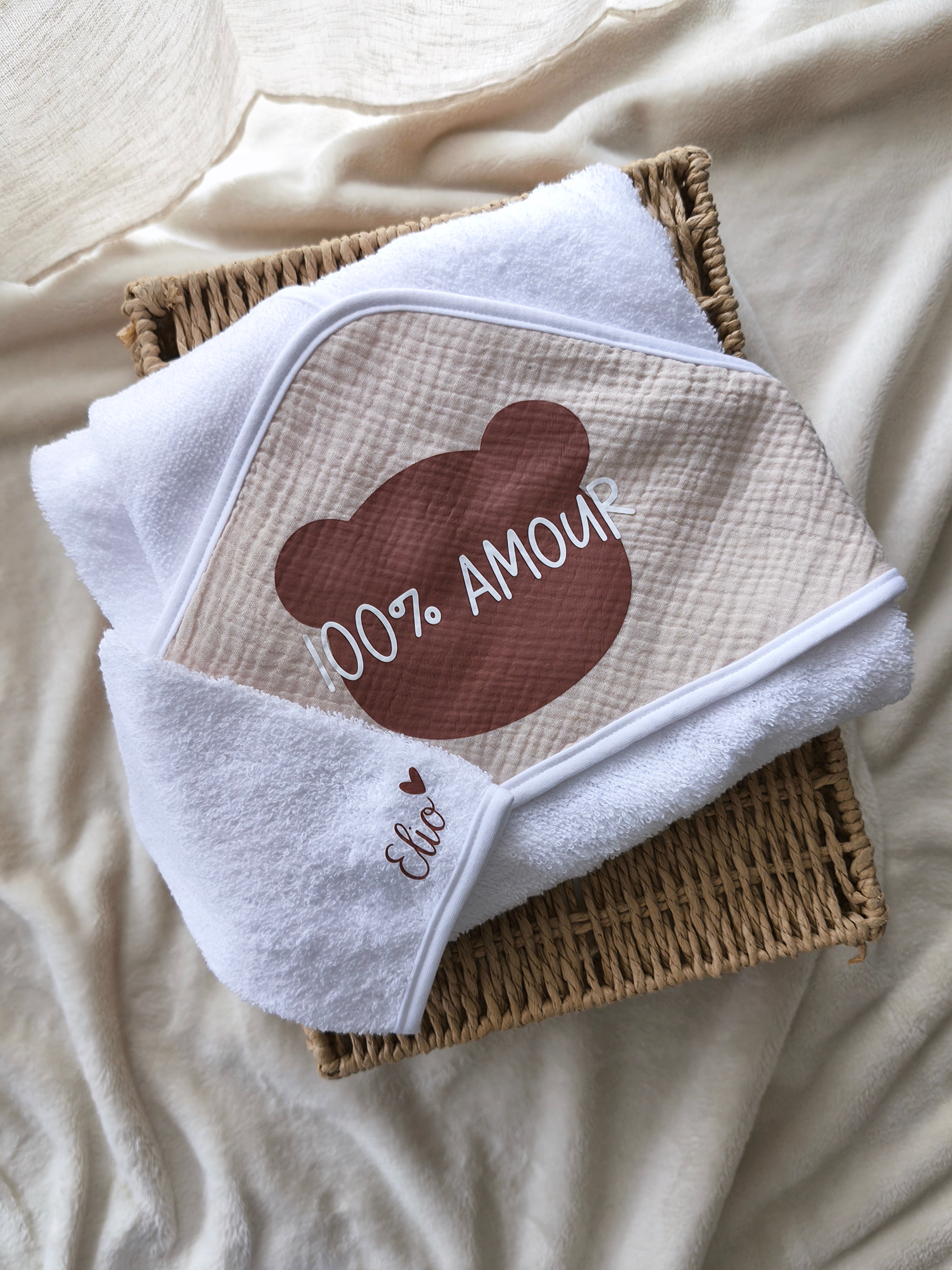 Cape de bain - Symbole & Prénom