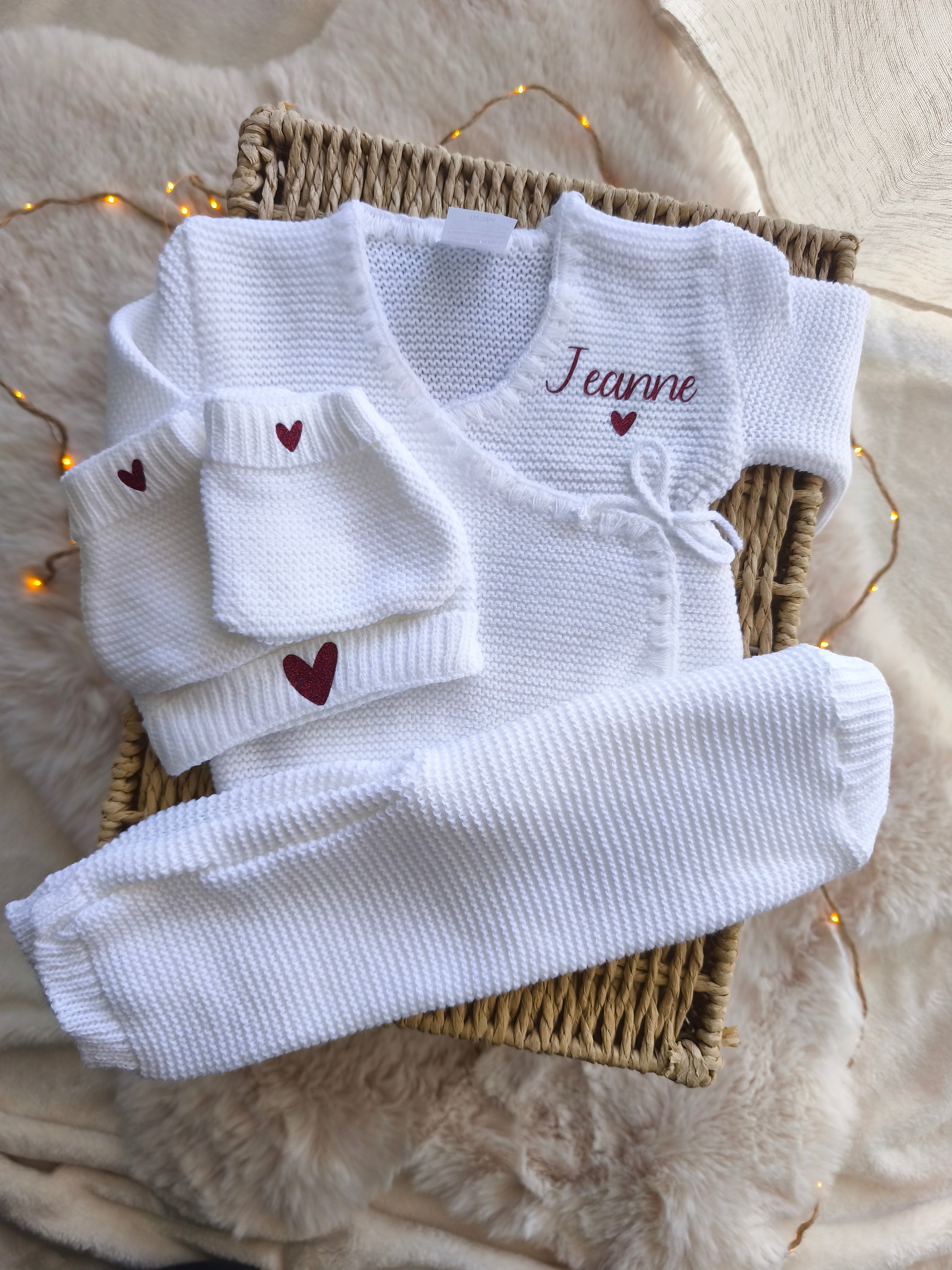 Ensemble Cache Cœur - Prénom
