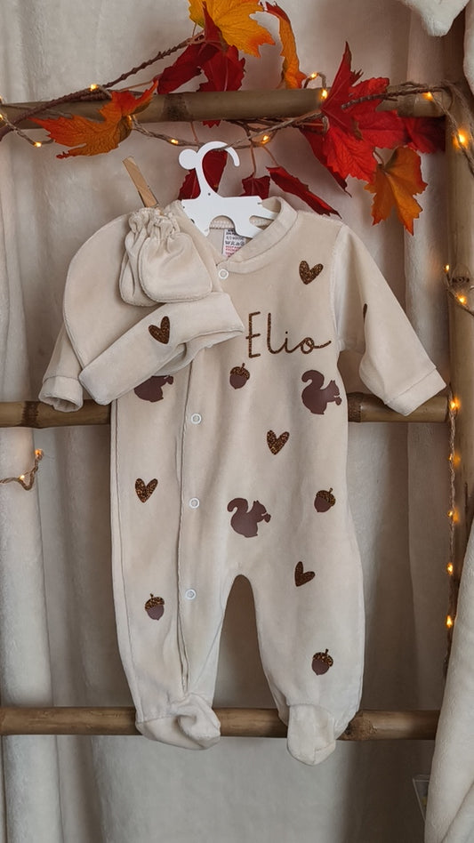 COLLECTION AUTOMNE - Pyjama velours 4PCS