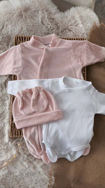 Ensemble en velours naissance - 4 Pièces