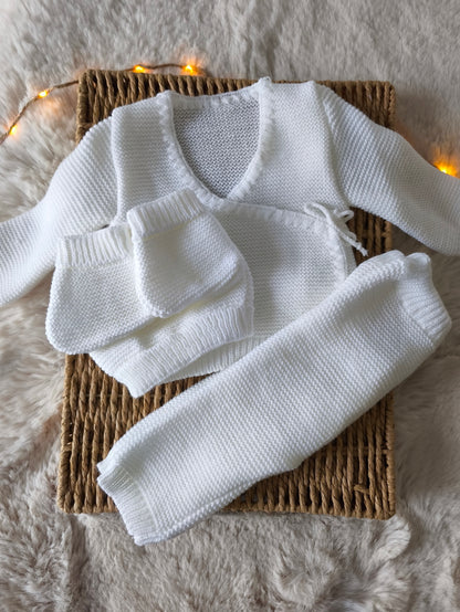 Tenue en maille - Initial sur chaussons
