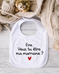 Bavoir - Veux tu être ma marraine?