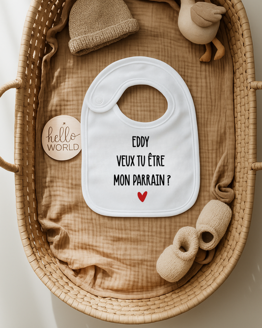 Bavoir - Veux tu être mon parrain?