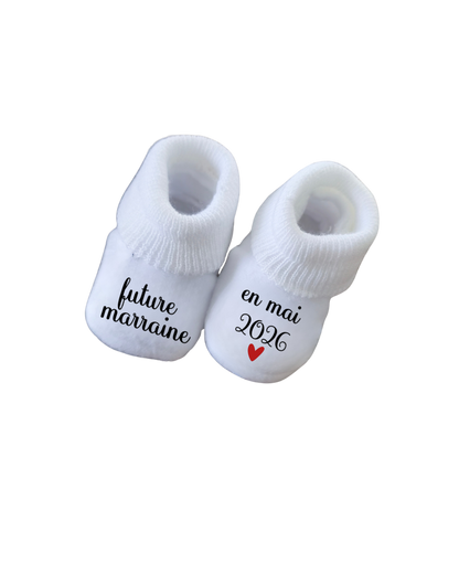 Chaussette - Future Marraine en "mois" 2026
