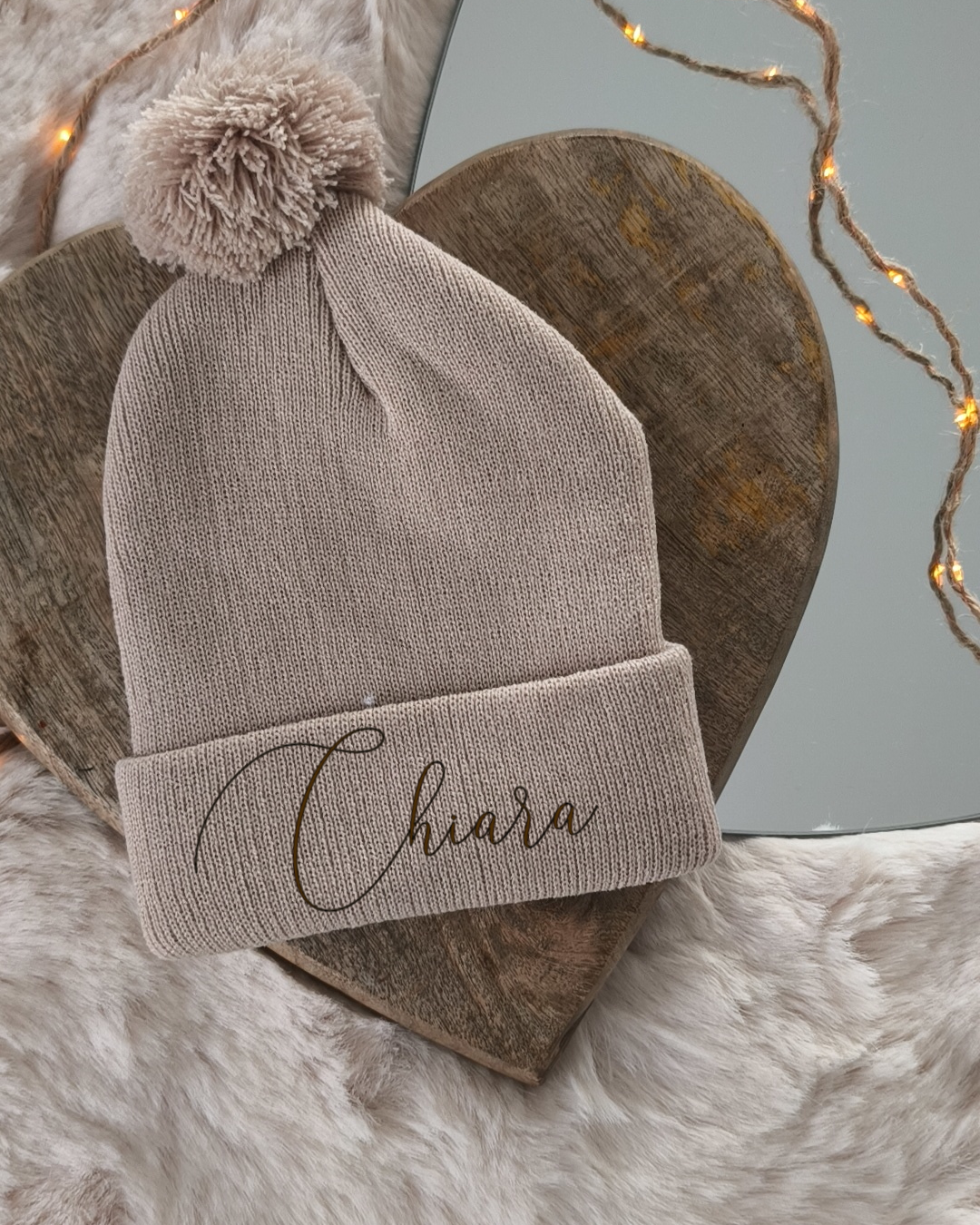 Bonnet Pompon - Brun