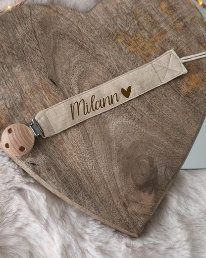 Attache tétine - Beige