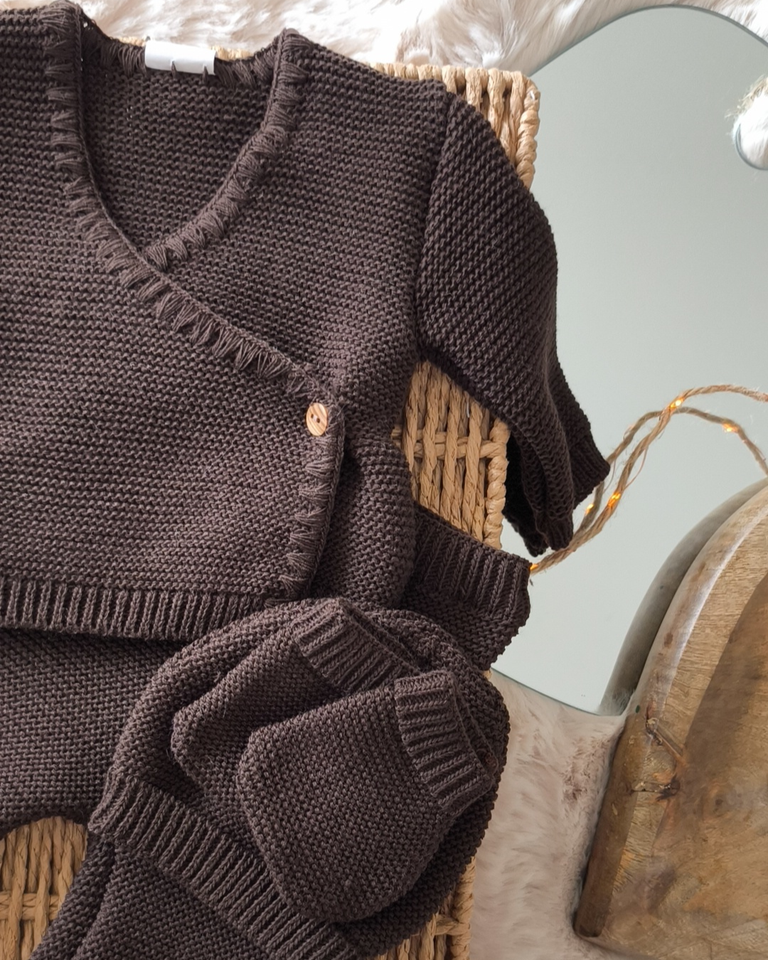 Ensemble cache cœur - Prénom sur le ventre