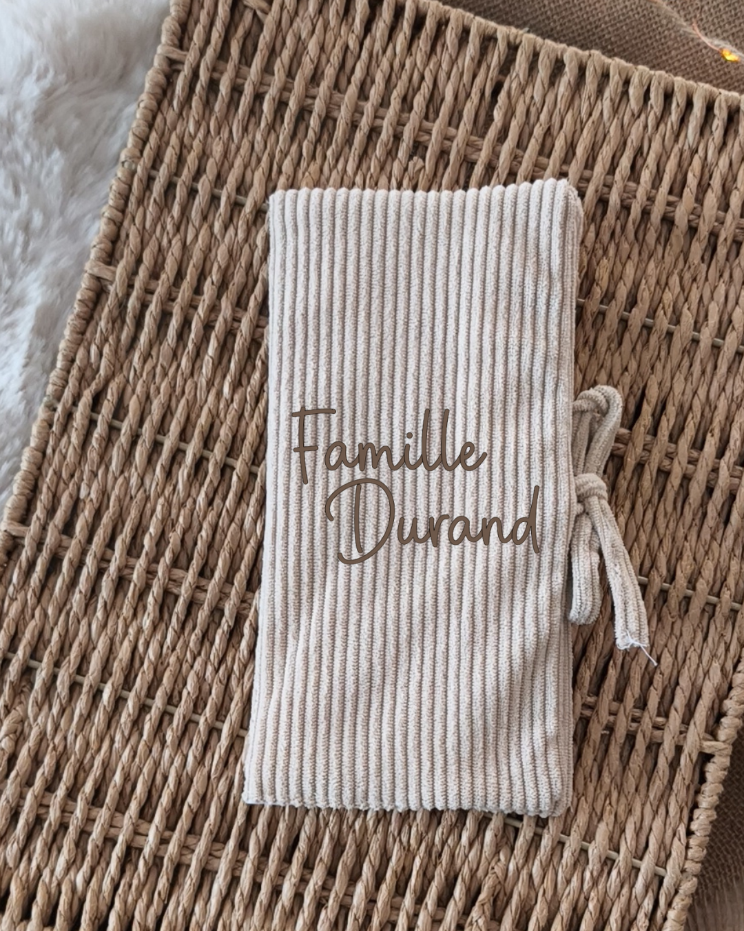 Livret de Famille - Beige velours - Nom de Famille