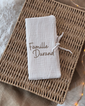 Livret de Famille - Gaze de coton Beige - Nom de Famille