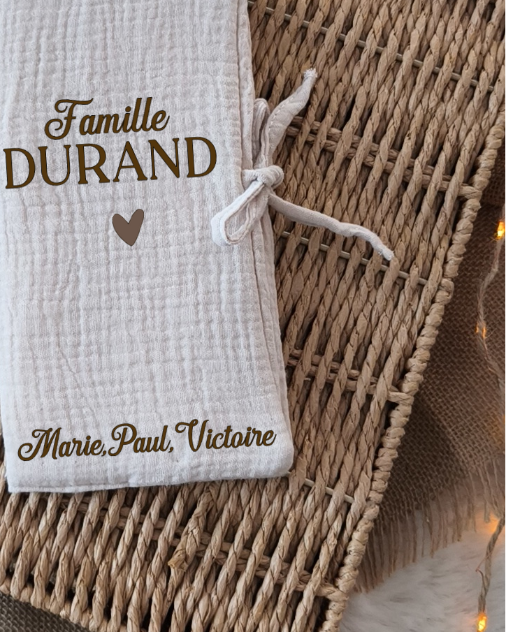 Livret de Famille - Beige Gaze de coton - Nom & Prénoms