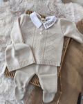 TENUE DE NAISSANCE 0/3 MOIS - Col beige