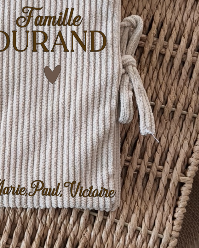 Livret de Famille - Beige velours - Nom & Prénoms