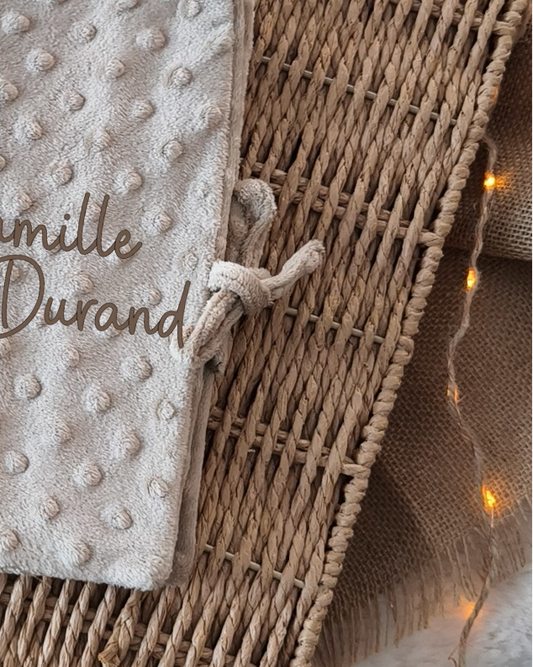 Livret de Famille - Minky Beige- Nom de Famille
