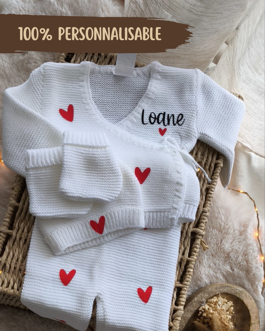 Ensemble Cache Cœur  - Personnalisable