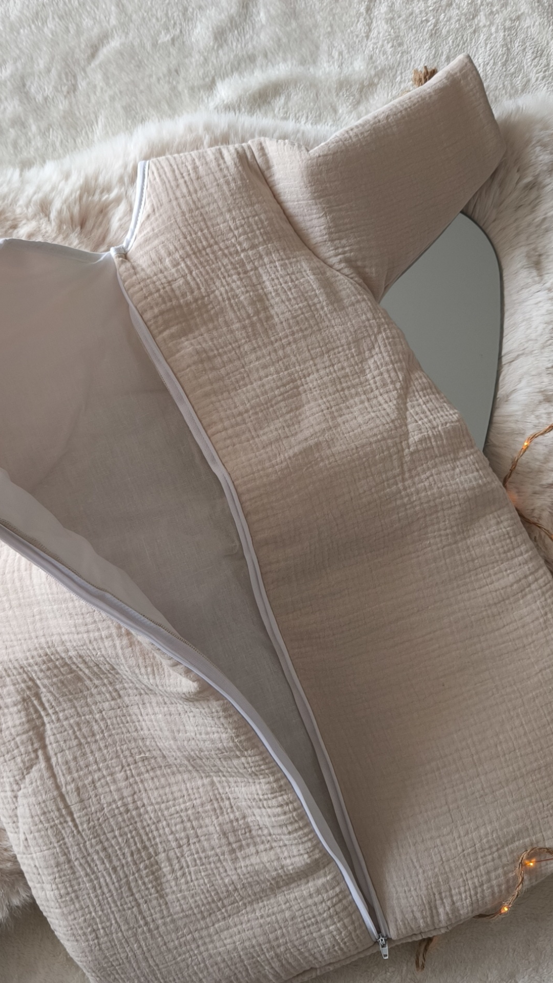 GIGOTEUSE - Gaze de coton Beige - Manches longues