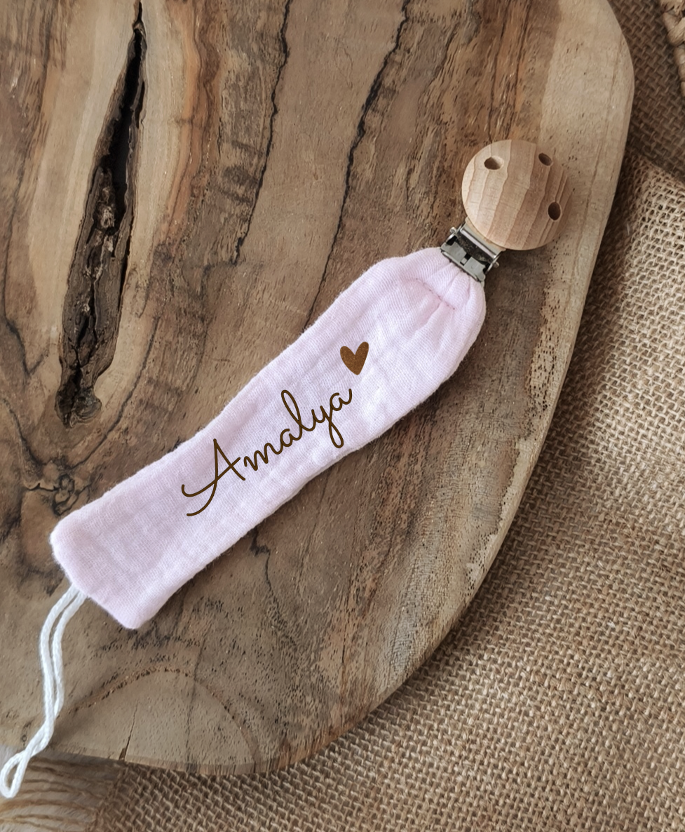 Attache tétine Rose Clair