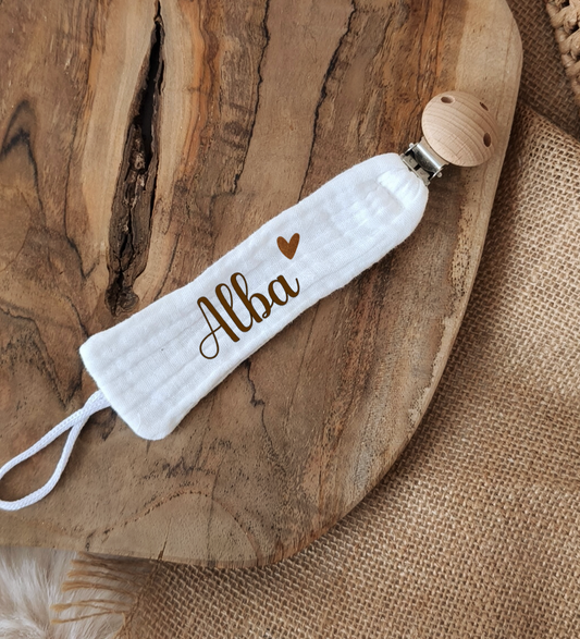 Attache tétine - Blanche