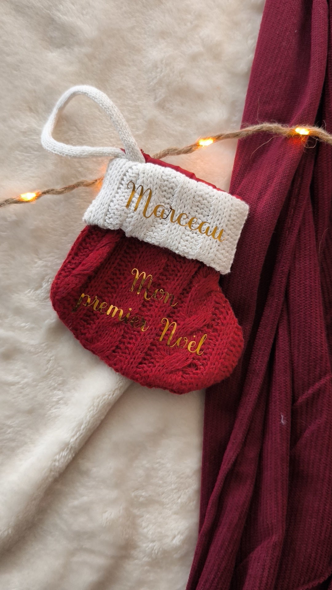 Mini chaussette de Noël - Personnalisable