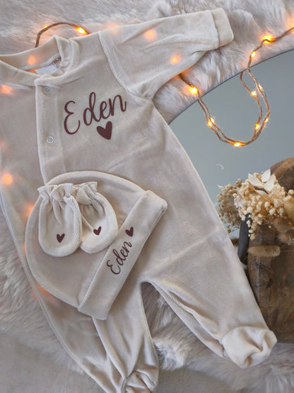 Pyjama velours Prénom - 4PCS