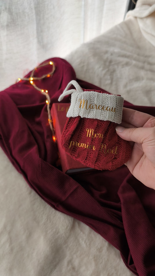 Mini chaussette de Noël - Personnalisable